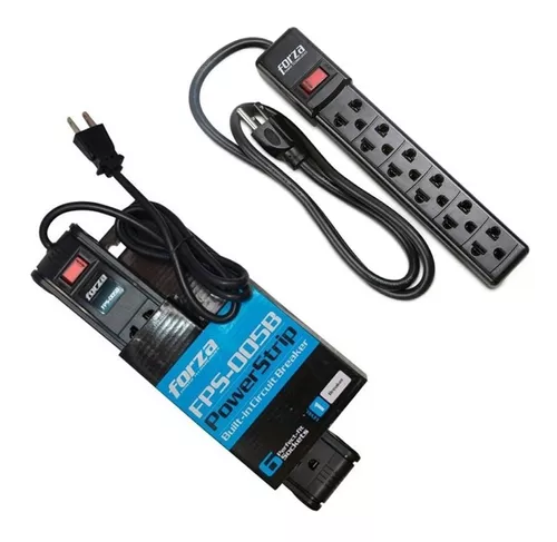 SUPRESOR DE PICO FORZA PS001B 1 MT CABLE 6 TOMAS UNIVERSAL