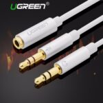 Adaptador de audio y micro 3.5" 1 a 2 plug Ugreen
