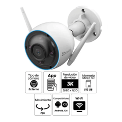 CAMARA EZVIZ  H3 EXTERIOR FIJA C/ANTENA 5 MP 3K - Imagen 2