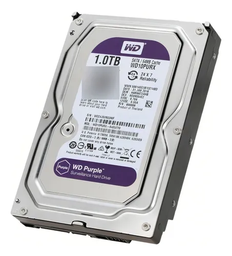 111 DISCO DURO WD PURPURA 1 TB SURVEILLANCE - Imagen 1