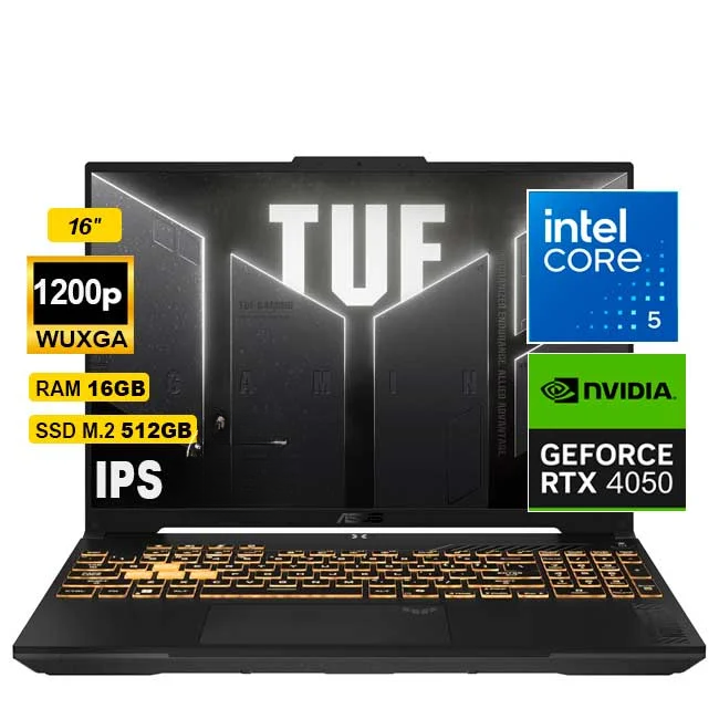 16_cleanup LAPTOP ASUS TUF GAMING I5 210H / 16GB /512 GB/ RTX 4050 6GB/ 16" - Imagen 1