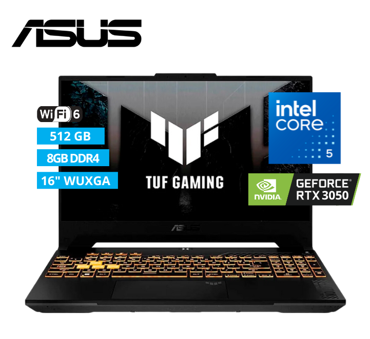 AS LAPTOP ASUS TUF GAMING I5 210H/ 8GB / 512 GB/ RTX 3050 6 GB/ 16" - Imagen 1