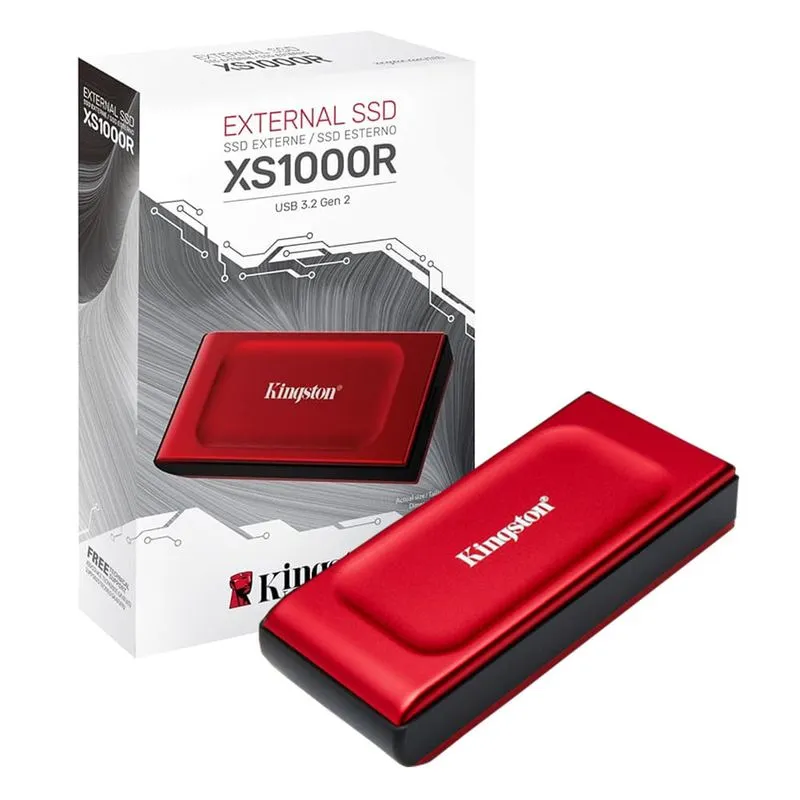 XS ROJO DISCO SSD EXTERNO KINGSTON XS1000R / 1 TB / USB - Imagen 1