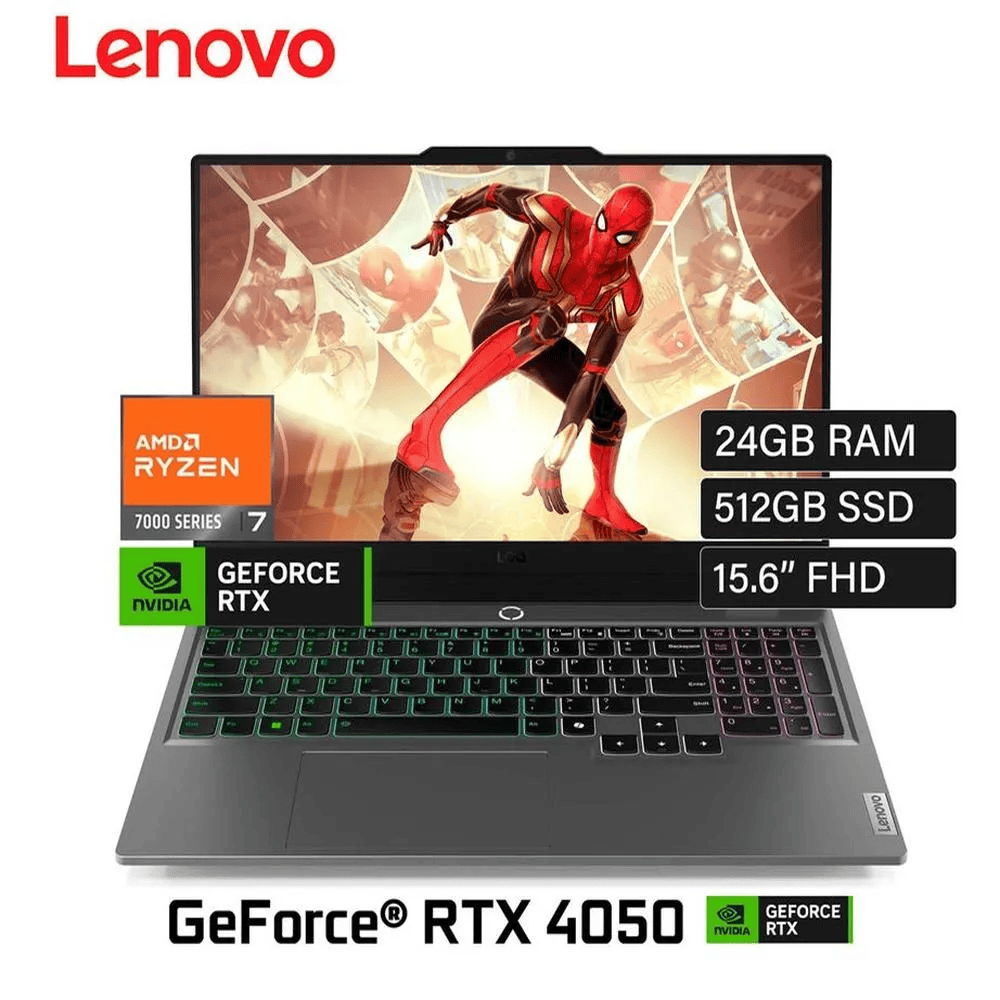imageUrl_1 LAPTOP LENOVO LOQ 15ARP9 RYZEN7 7435HS /24 GB/ 512 GB/ RTX 4050 6GB/ 15.6" - Imagen 1