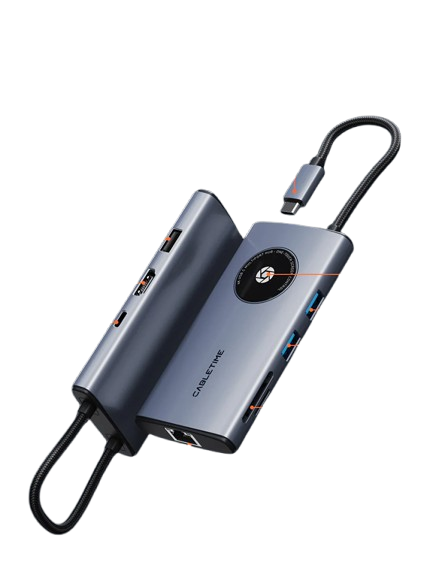 CT-HUBL3-AG_2-removebg-preview DOCKING STATION CABLETIME 8 EN 1 CB92G TIPOC - Imagen 1